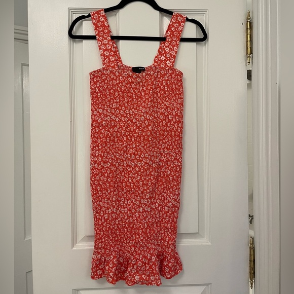 Aqua Smocked Floral Ruffle Mini Dress - Picture 3 of 4